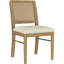 9 Table de salle à manger de style côtier, en bois brun avec rallonge amovible, assises confortables pour 8 personnes, piètement rectangulaire à tréteaux, rallonge rembourrée en mousse