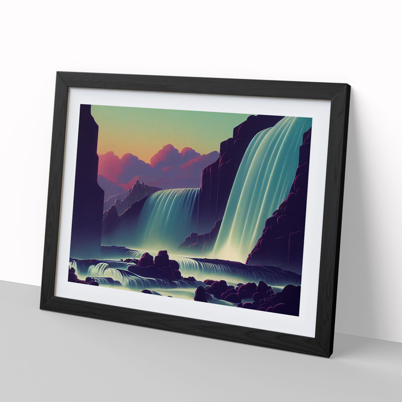 Waterfall - Framed Print, Black Framed, 46cm H x 64cm W