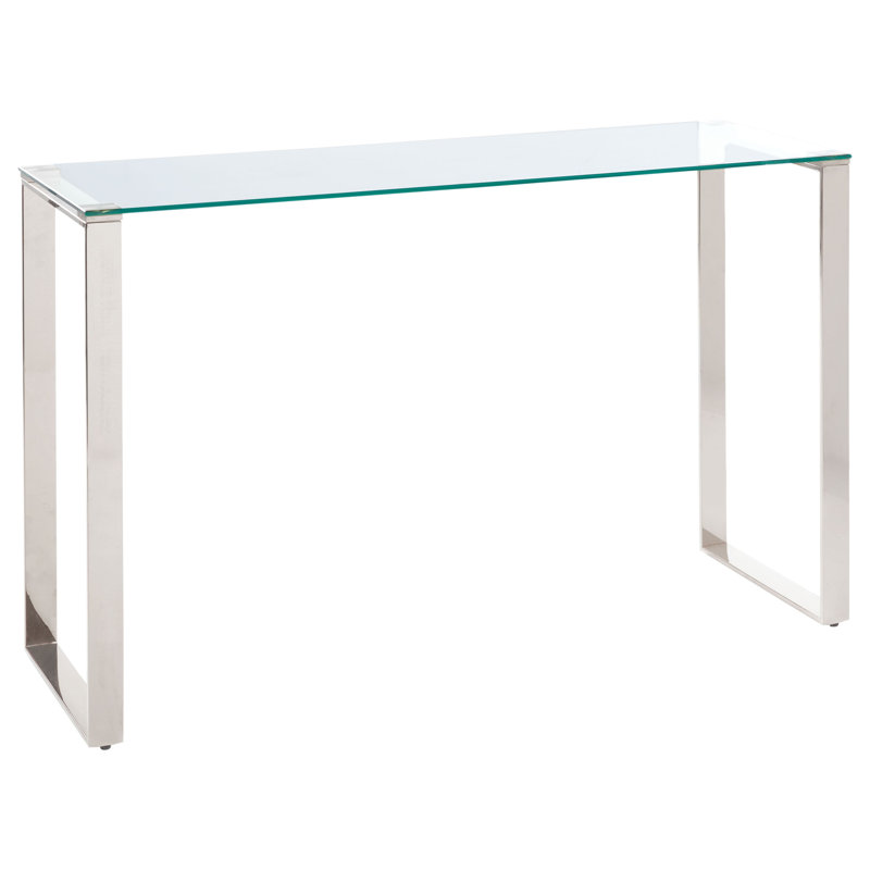 Nurlana 120cm Glass Top Console Table, Silver