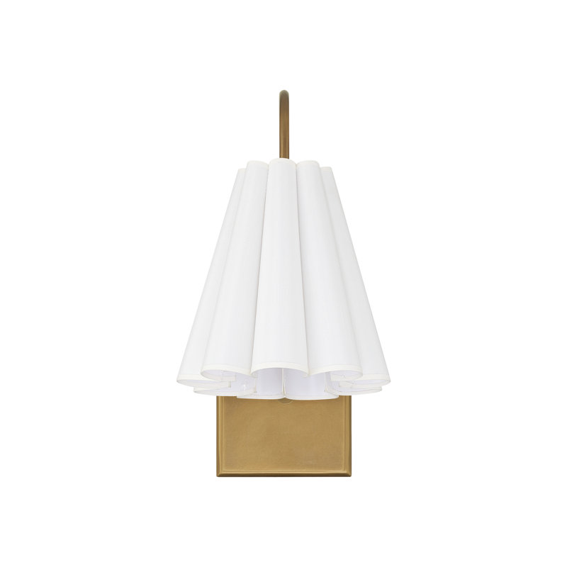Blithe 1 - Light Armed Sconce, Off-White, Coffee Brass