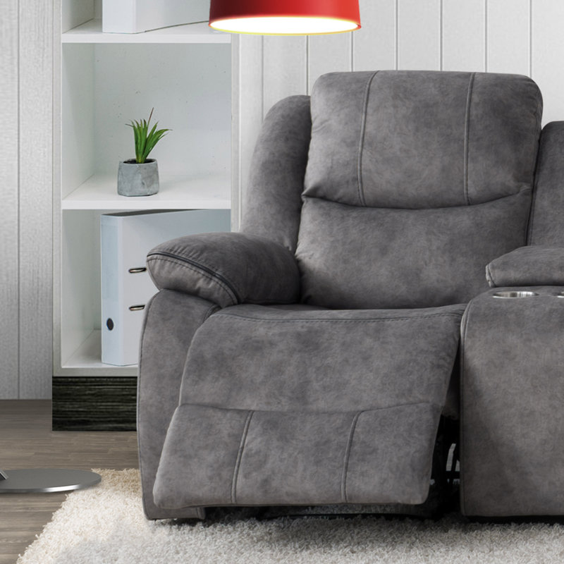 Canapé et chaise modulaire en lin de 61,5 po de largeur Natalia, Gris foncé