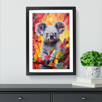 Koala Bear Colour Field - Single Picture Frame Print on Wood