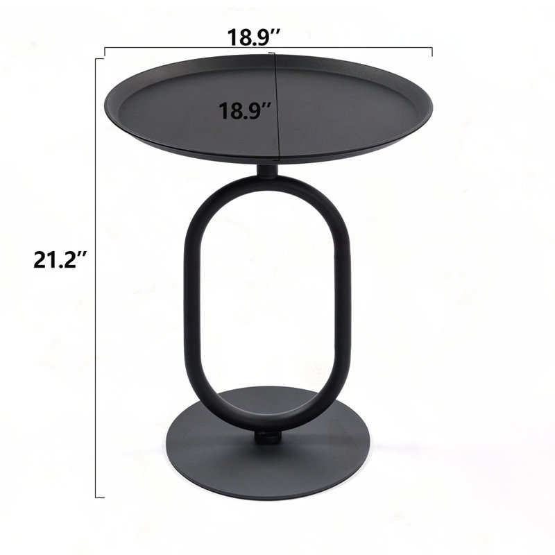 Lantern-shaped Metal End Table, Black, 21.3" H x 18.9" W x 18.9" D