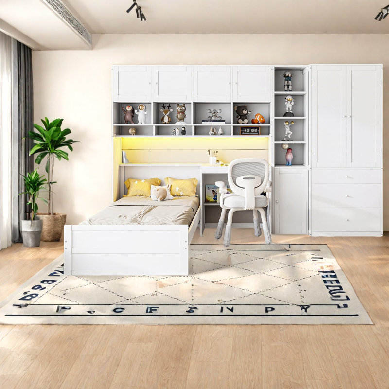 Lits en bois multifonctionnels avec rangement, conception moderne pour la maison