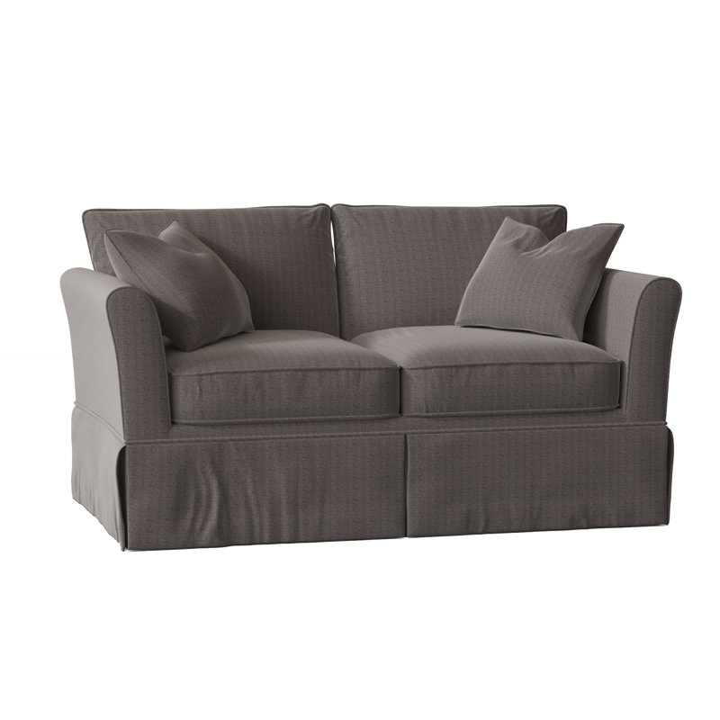 Shelby Upholstered 60'' Sofa, Zuma Charcoal Textured Linen