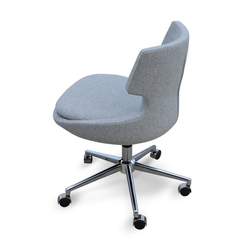 Patara Desk Chair, Silver Wool