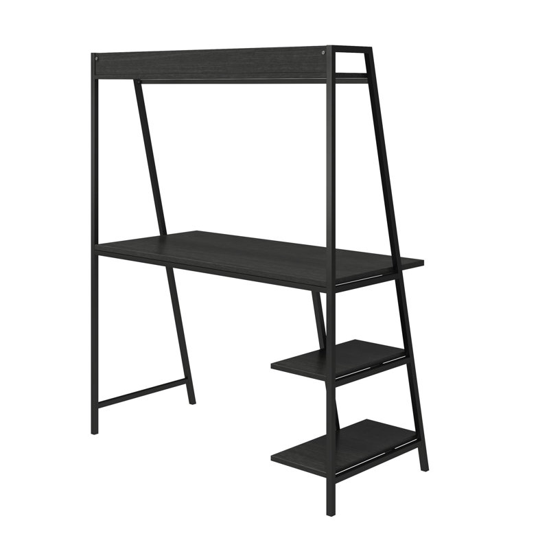 Otisco Stainless Steel Leaning / Ladder Desk, Black, Black