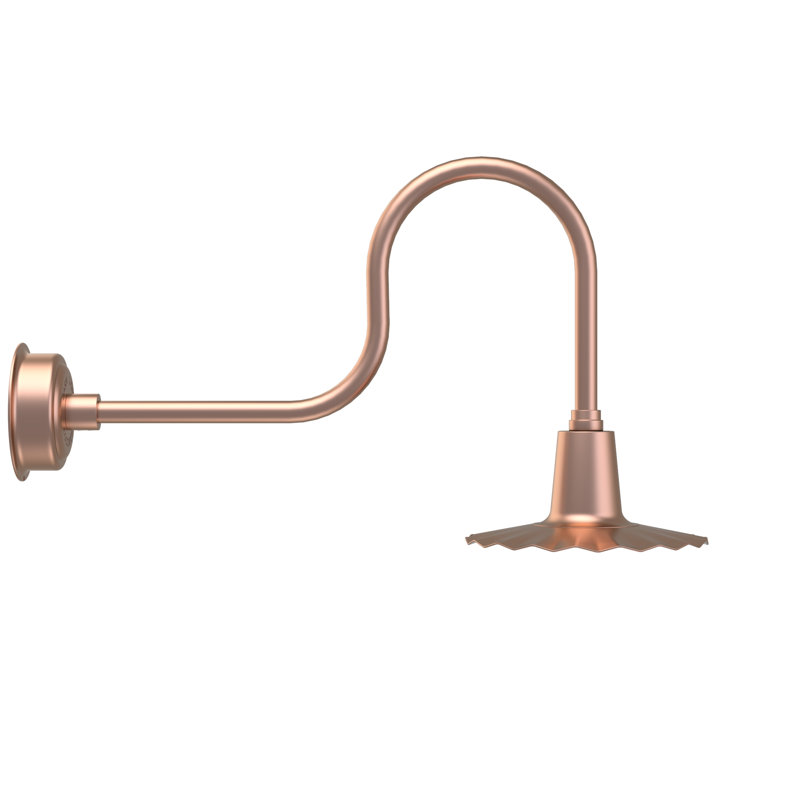 Luminaire de grange d’extérieur à del Iris, H 7,5 po x l 12 po x P 12 po, Cuivre uni