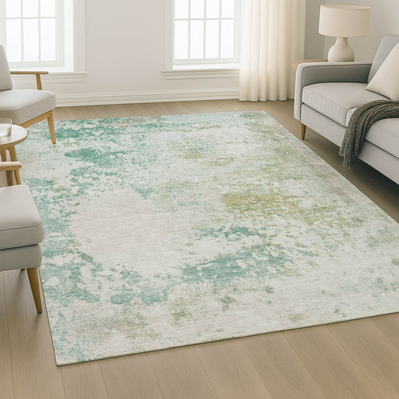 Premium Machine Washable Mayfield AMF2070 Abstract Rug, 9' x 12', Putty