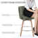 Swivel Upholstered 26''Counter Stool And Bar Stools With Full Back And Solid Wood Frame