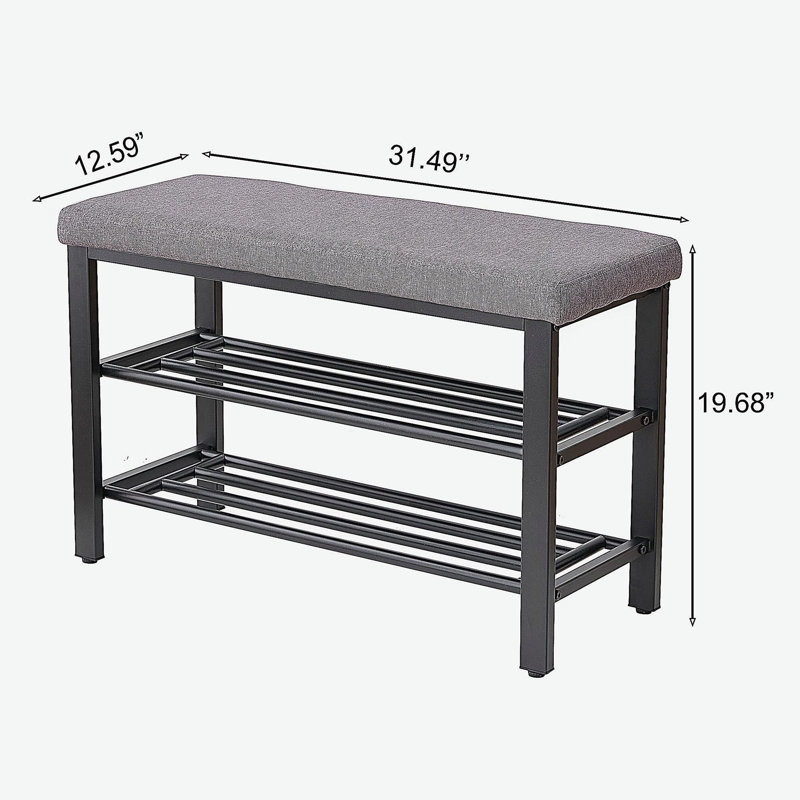 Banc à chaussures, banc de rangement, banc d'entrée avec coussin, étagère à chaussures avec siège