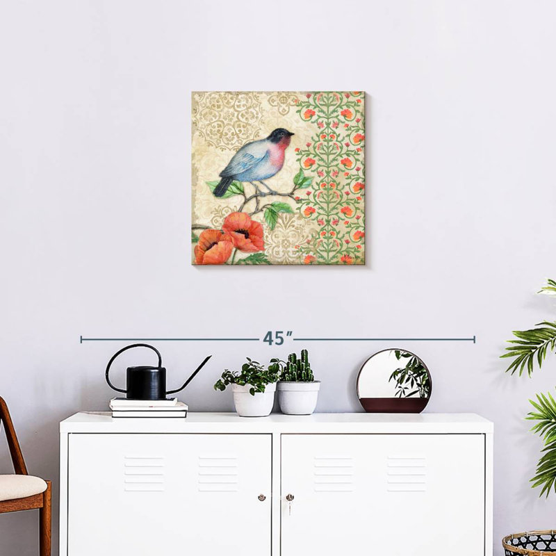 Brampt Blossoming Birds I, 20" H x 20" W