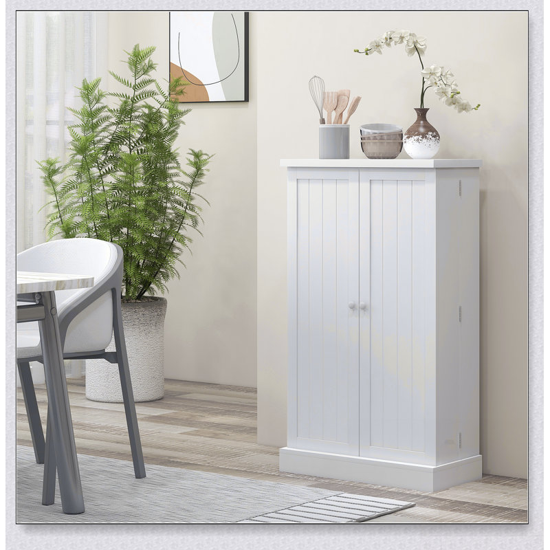 Garde-manger autoportant de 41 pouces avec 12 tablettes de porte, portes doubles et 5 tablettes réglables pour un rangement efficace