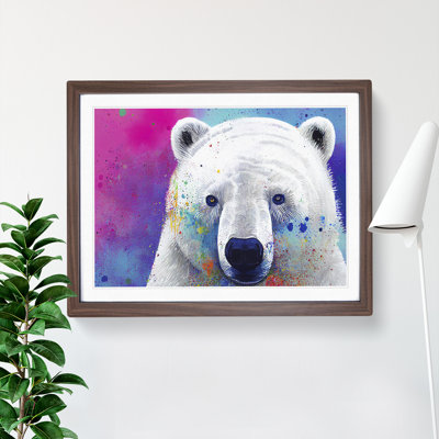 Polar Bear Splash - Single Picture Frame Print