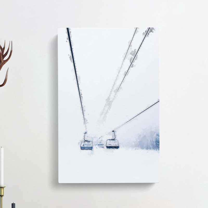 Ski Lift In Quebec Canada In Abstract - Wrapped Canvas, 50cm H x 35cm W x 3cm D