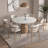 Simple Solid Wood Rock Slab Round Dining Table Sets