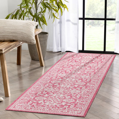Lia Delphi Persian Oriental Fuchsia Indoor/Outdoor Area Rug