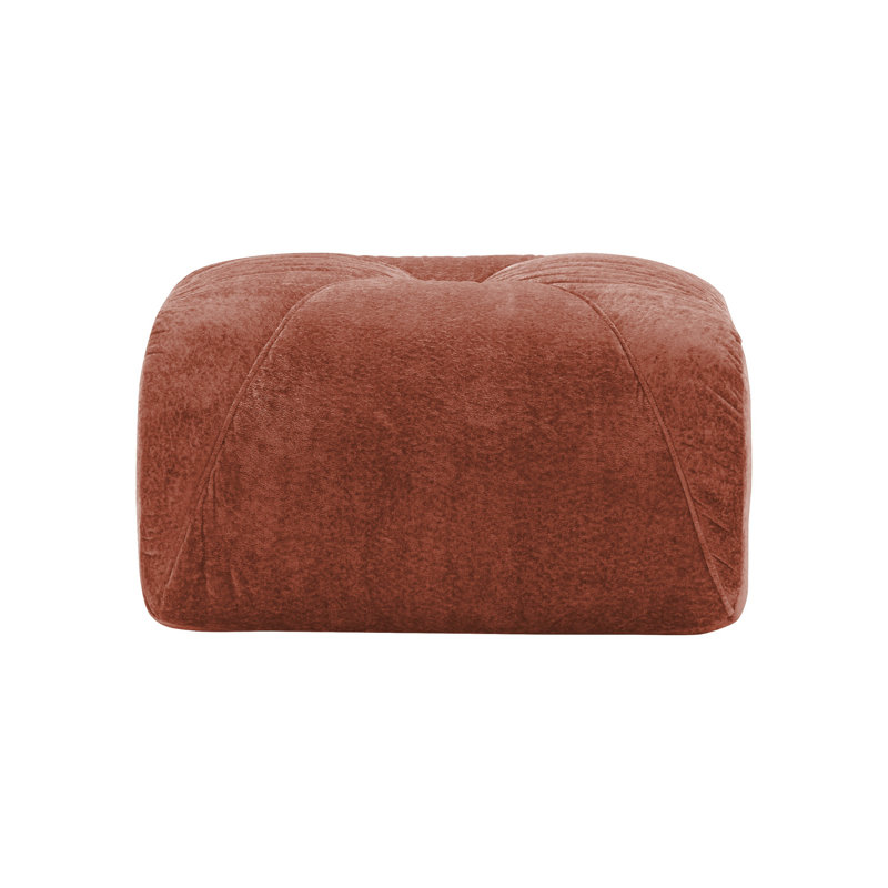 Repose-pieds rectangulaire en velours rouge avec rangement, Red