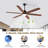Modern Ceiling Fan With Light, 6 Solid Wood Blades Ceiling Fan With Remote, Dc Motor, 3 Color Temps, Timer & Memory, Indoor Outdoor Large Ceiling Fan, Quiet 6 Blades Ceiling Fan For Living Room Bedroom Kitchen Covered Gazebo-347423711