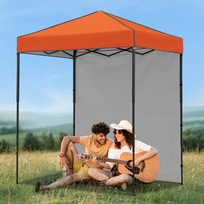 Tente d'auvent 6 x 4, auvent escamotable robuste avec paroi latérale