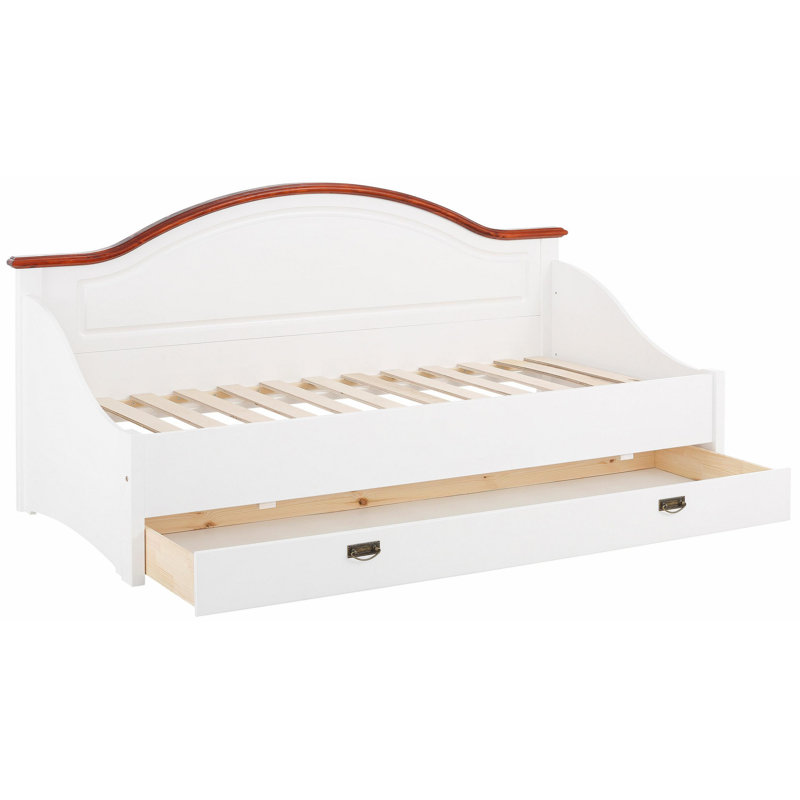 De Soto Solid Wood Daybed, White/Cherry