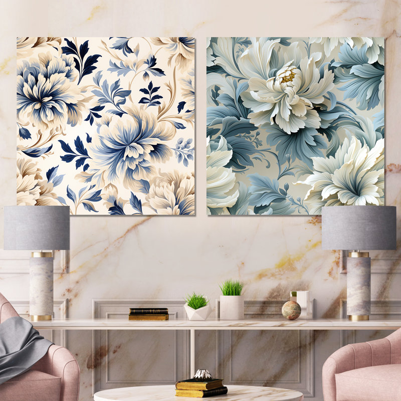 «Lyam - Abstract Botanicals», ensemble de 2 reproductions d'art sur toile, H 36 po x l 73 po x P 1,5 po, Toile tendue