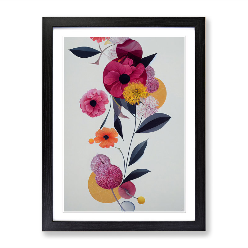 The Eccentric Flowers - Framed Print, Black, 64cm H x 46cm W x 2cm D