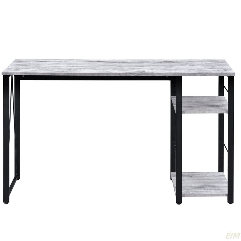 2-Shelf Rectangular Writing Desk, Gray, 27.95" H x 46.95" W x 19.02" D Duplicate