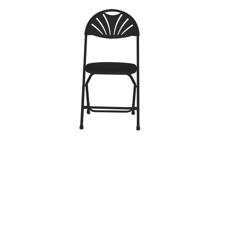 Chaise pliante en plastique Rhino, Noir