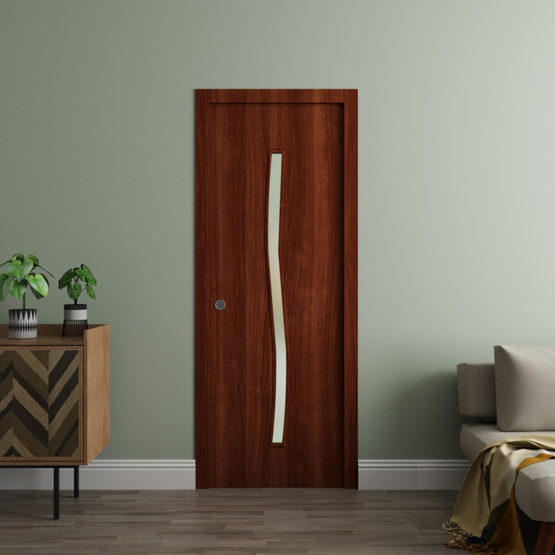 Porte coulissante escamotable - ESSENTIAL 8002 - Quincaillerie de rails - Portes intérieures modernes en bois massif pour chambre à coucher