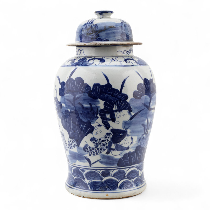 Blue and White Children Jar