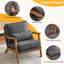 Fauteuil d'appoint Mid-Century avec accoudoirs lombaires Bruce-110957969