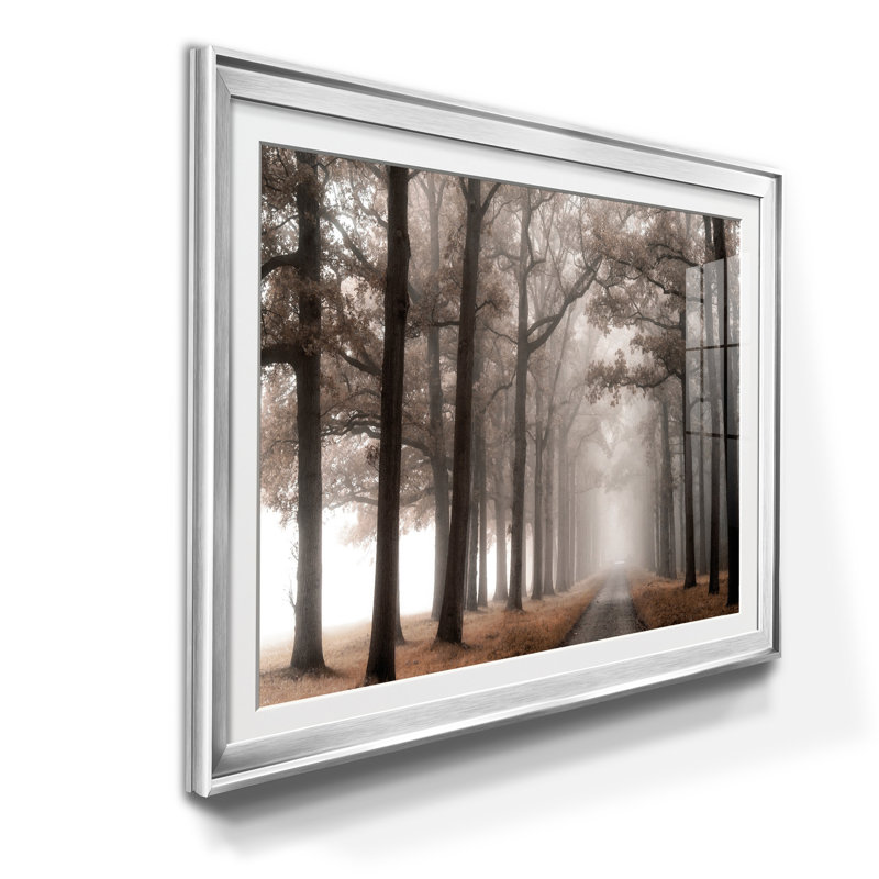 Misty Road - reproduction de photo avec cadre photo, Argent, H 18,5 po x l 24,5 po x P 1,5 po