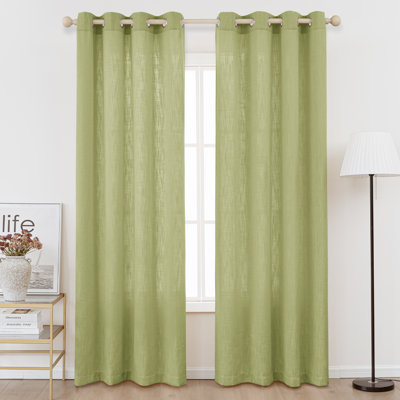 Kambi Semi-Sheer Linen Blend Curtain Set