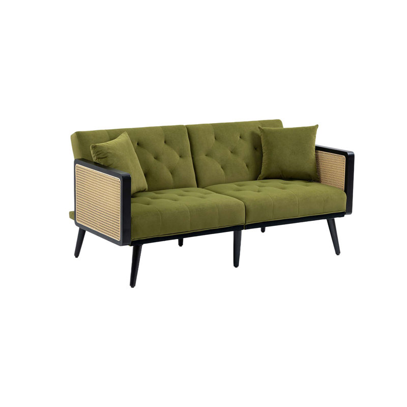 Canapé avec causeuse Accent, Velours vert olive