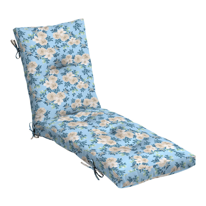 ARDEN x Alexandra Kay Plush Modern Tufted Polyfill Chaise Cushion, 22 x 76, Backroad Blossom Blue