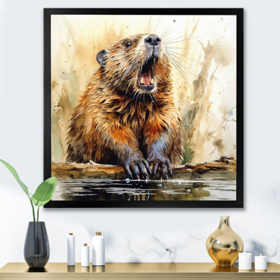 «Cute Beaver II», reproduction d'art sur toile