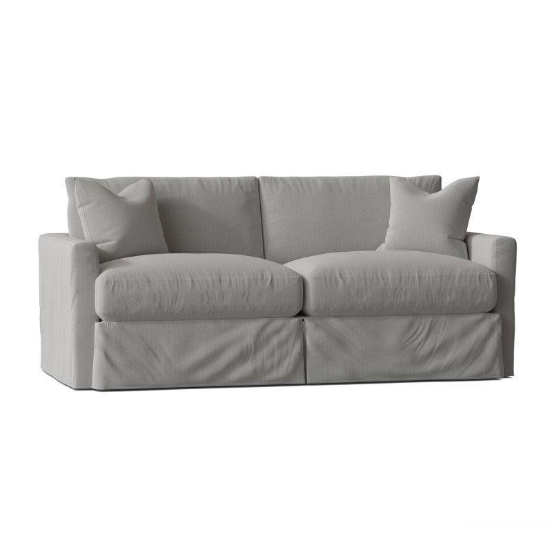 Hartig 84'' Slipcovered Sofa, Indy Sky Performance