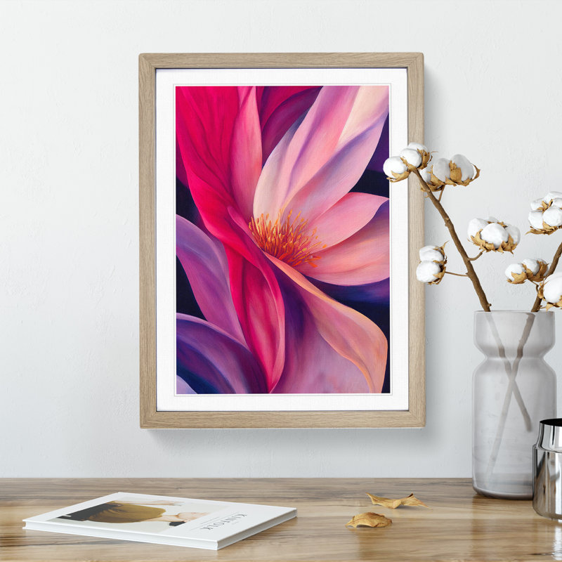 Abstract Flower No.3 - Framed Print, 64cm H x 46cm W x 2cm D, Oak Framed