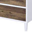 Table de maquillage rectangulaire blanche et chêne vieilli avec console 3 tiroirs