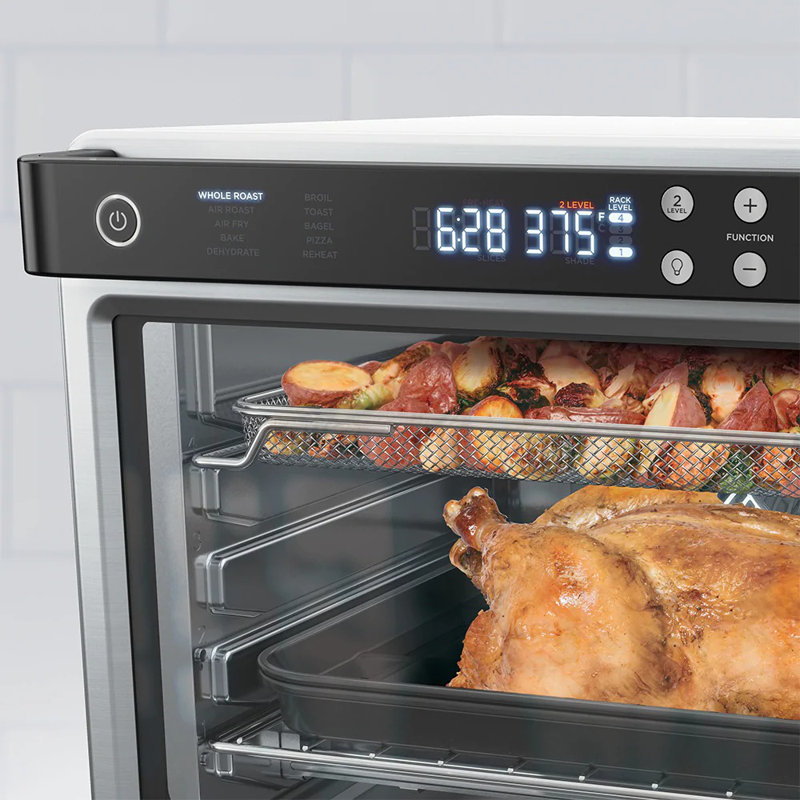 Ninja® Foodi® 10-in-1 XL Pro Air Fry Digital Countertop Convection Toaster Oven with Dehydrate and Reheat, 1800 Watts, Stainless Steel Finish, Silver