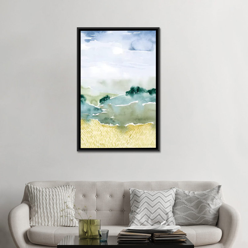 «Mountain Vale II», impression sur toile, H 26 po x l 18 po x P 1,5 po, Toile avec cadre noir, Pas de tapis