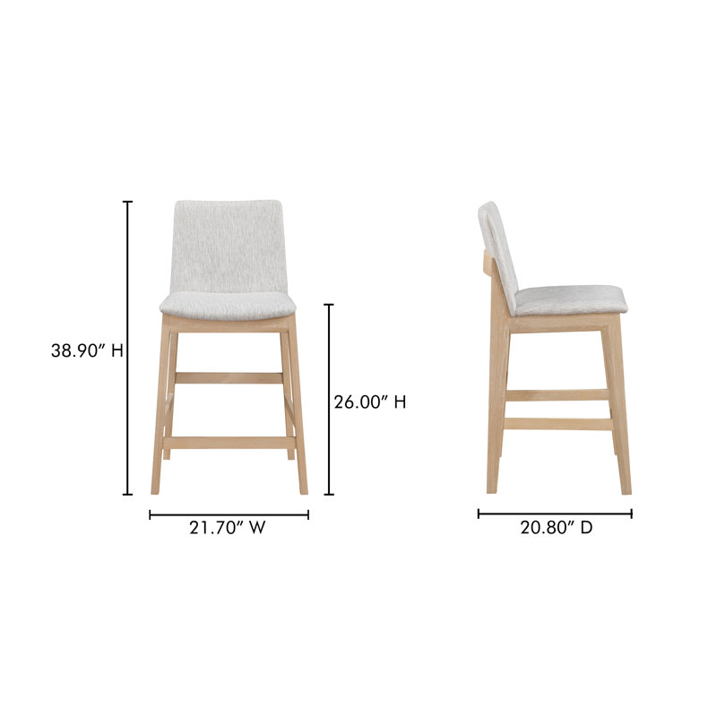 Deco Oak Light Grey, Counter Stool (26" Seat Height)