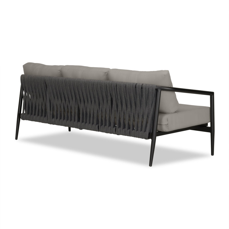 Outdoor 3 - Seat Patio Sofa, Canvas Charcoal Sunbrella® Canvas, Black