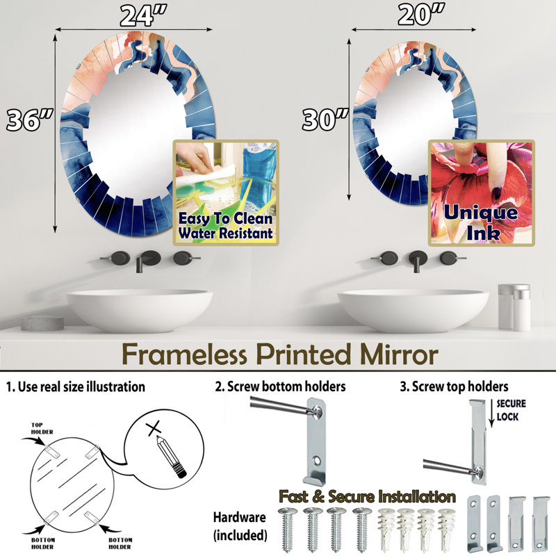 Miroir mural Conradin, 30 po x 20 po