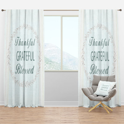 Farmhouse Florals - Panneau de rideau simple semi-transparent à motif abstrait Farmhouse