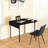 Industrial Folding Table, Black, Space Saving With Drop Leaf For Various Needs Design 2-4, Scratch-
