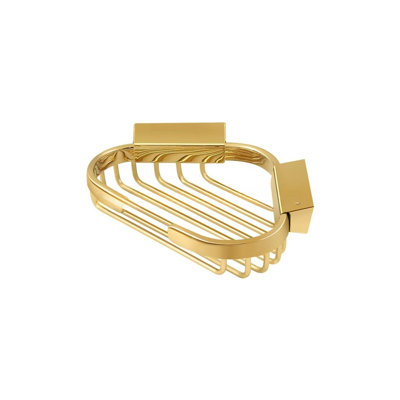 3412CC3E768344A8AF249DC4922D817D Panier en métal, coin triangulaire 6 po x 5 po en laiton poli PVD