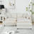 Modern Chenille Loveseat Sofa Couch With Ottoman-506217864-506217865
