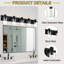 Luminaire mural rustique au fini noir mat, luminaire de salle de bain 5 lumières avec abat-jour en verre transparent, appliques murales modernes pour le couloir du salon